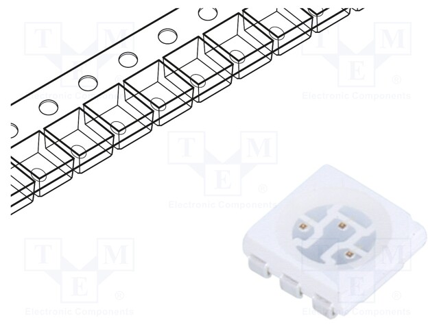 LED - PUNAINEN - SMD - 5050,PLCC6 - 6LM - 810÷2225MCD - 1,8÷2,6VDC - 120° - Pintaliitos LED - FYLS-5050PURC - 1