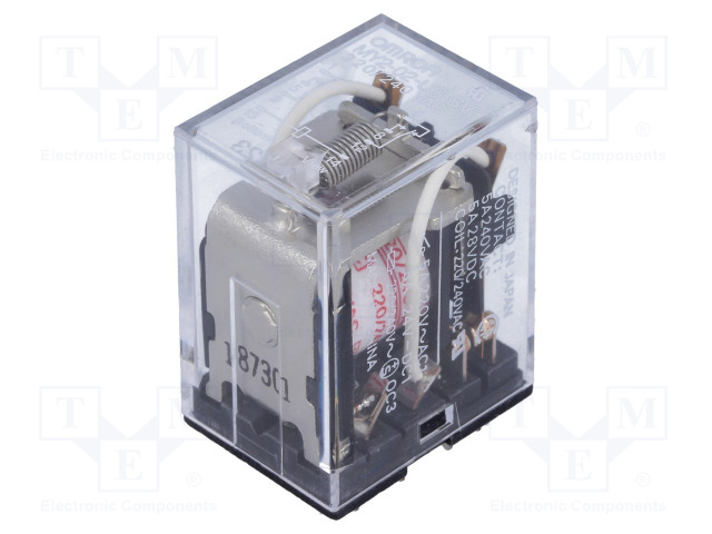 RELE - DPDT - 230VAC - IKOSKETINTEN MAX: 5A - MY2 - Teollisuusreleet - MY202USSV-230AC - 1