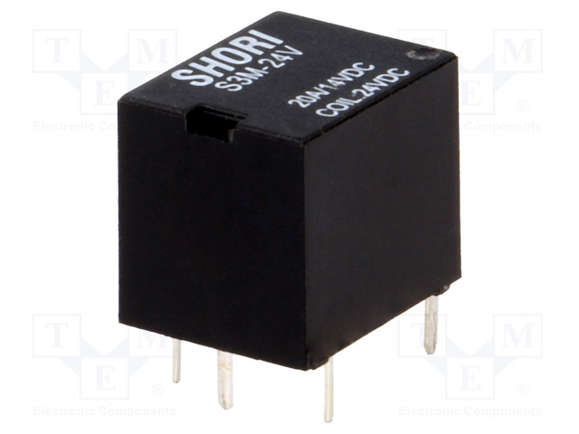 RELE - SPDT - UKELAN: 24VDC - 20A/14VDC - S3M - PCB - Pienoisreleet - S3M-24-1C - 1