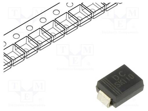 SCHOTTKY TASASUUNTAUSDIODI - SMB - SMD - 100V - 1A - RULLA,TEIPPI - Diodit - SK110-DC - 1