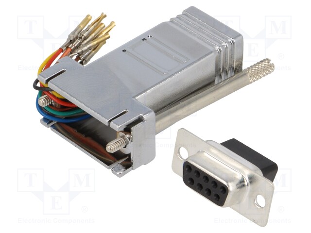 SOVITUS: ADAPTERI - D-SUB 9PIN NAARAS,RJ45-PISTORASIA - D liittimet - DA09-SMJ8-M-K-RC - 1
