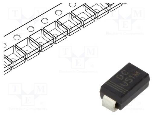 TASASUUNTAUSDIODI - SMD - 1KV - 1A - 100NS - SMA - UFMAX: 1,7V - IFSM: 30A - Diodit - US1M-DC - 1