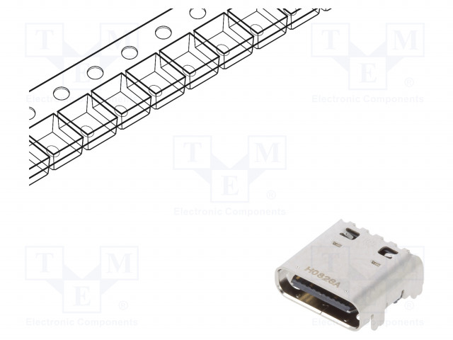 LIITIN: USB C - PISTORASIA - CX - PCB - SMT - PIN: 24 - VAAKASUORA - GEN.2X2 - USB liittimet - CX90B1-24PC - 1