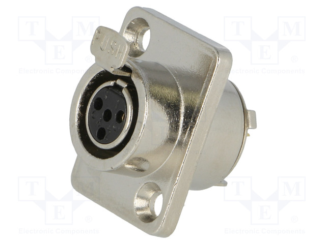 LIITIN: XLR MINI - N LIITINAARAS - PIN: 4 - JUOTETTAVA - XLR liittimet ja tarvikkeet - MXLR-4G-C - 1