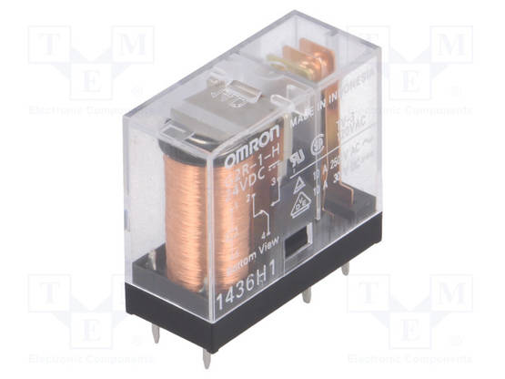 RELE - SPDT - UKELAN: 24VDC - 10A/250VAC - G2R - PCB - Pienoisreleet - G2R-1-H-24DC - 1