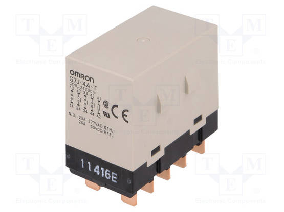 RELE - 4PST-NO - UKELAN: 24VDC - 25A - MAX.277VAC - Tehoreleet - G7J-4A-T-24DC - 1