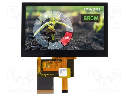 TFT NÄYTTÖ - 4,3" - 480X272 - VALAISTUS: LED - KOOT: 105,5X67,2X4,65MM - TFT-näytöt - NHD-4.3480272EF-PC - 1