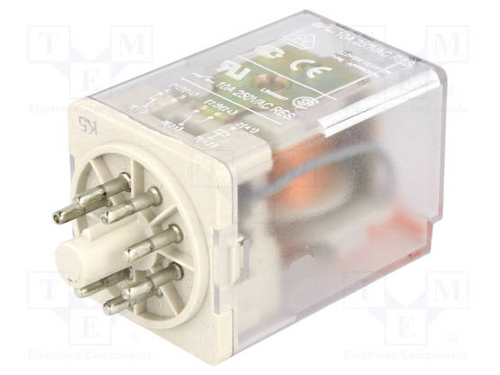 RELE - DPDT - UKELAN: 48VAC - 10A/250VAC - ALUSLEVY - Teollisuusreleet - R15-2P-48AC - 1