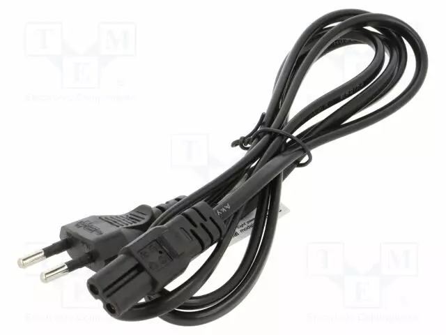 KAAPELI - 2X0,5MM2 - CEE 7/16 (C) PISTOKE,IEC C7 NAARAS-PVC - Tietokone- ja laitejohdot - AK-RD-01C - 1