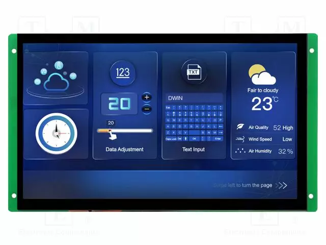 TFT NÄYTTÖ - 10,1" - 1024X600 - VALAISTUS: LED - 16MBFLASH - RGB - Älykkäät näytöt - DMG10600C101-03WTC - 1