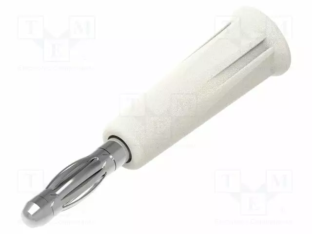 LABORATORY CONNECTOR: 4MM BANANA - PLUG - 36A - 30VAC - 60VDC - VALKOINEN - Banaaniliittimet 4mm - PJP1010-I-BC - 1