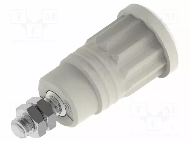 LABORATORY CONNECTOR: 4MM BANANA - SOCKET - 36A - VALKOINEN - M4 - 34MM - Banaanijatkoliittimet - PJP3285-BC - 1