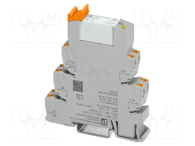 RELE: LIITÄNTÄ - SPST-NO - UKELAN: 12VDC - 10A - 10A/250VAC - 10A/250VDC - Elektromagneettiset relesarjat - PLC-RPT-12DC1IC - 1