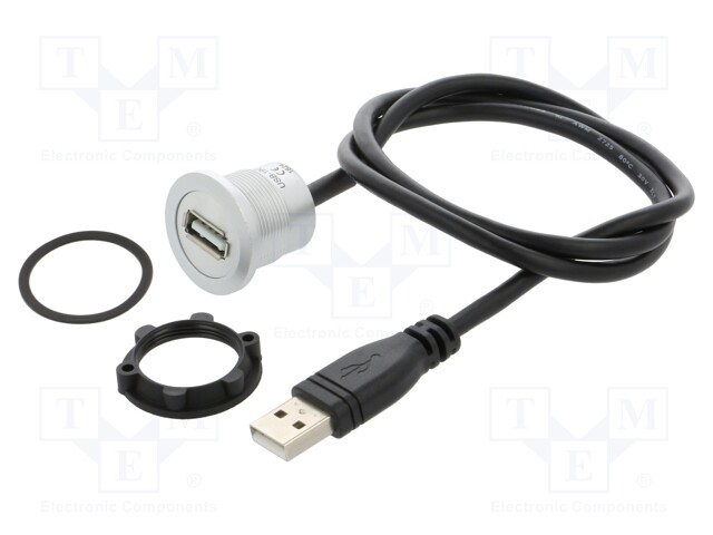 ADAPTERIJOHTO - USB A RASIA,USB A PISTOKE - USB 2.0 - PIT: 0,6M - USB liittimet - USB-19C - 1
