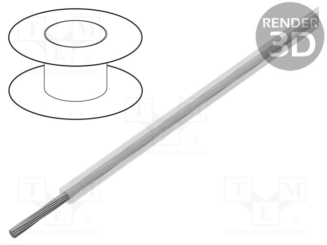 JOHTO - CU - 26AWG - PFA - LÄPINÄKYVÄ - 600V 1X26AWG - 1000FT - Yksisäikeiset asennuskaapelit - UCA-2619-TR-C - 1