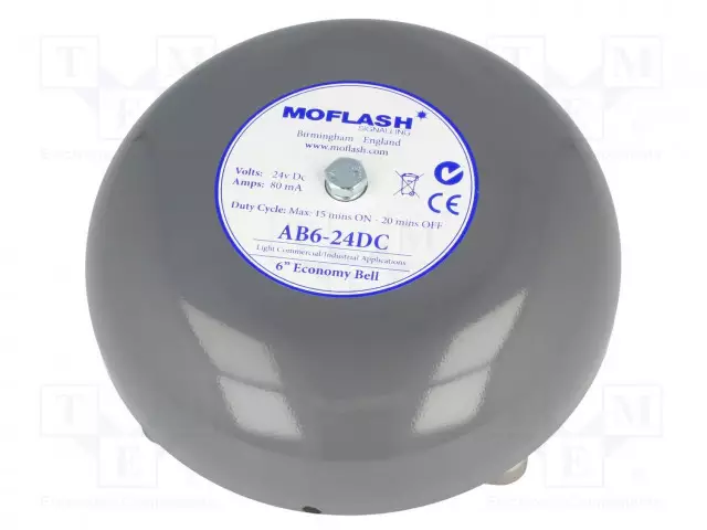 MERKINANTOLAITE: ÄÄNI - SOITTOKELLO - 24VDC - 100DB - AB6 - IP44 - HARMAA - Teollisuuden merkinantolaitteet - AB6-24DC - 1