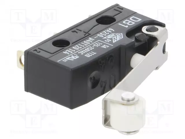 MIKROKYTKIN SNAP ACTION - 6A/250VAC - 0,1A/80VDC - RULLALLA - SPDT - SANP ACTION mikrokytkimet - DB1C-A1RC - 1