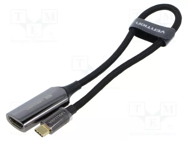 MUUNNIN - HDMI-PISTORASIA,USB C PISTOKE - KULLATTU - 0,25M - MUSTA - USB kaapelit ja adapterit - CRDBC - 1