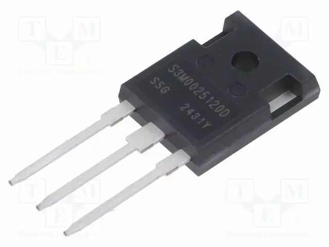 N-KANAVA MOSFET - SIC - UNI-POLAARINEN - 1,2KV - 54A - IDM: 200A - Transistorit - S3M0025120D-SMC - 1