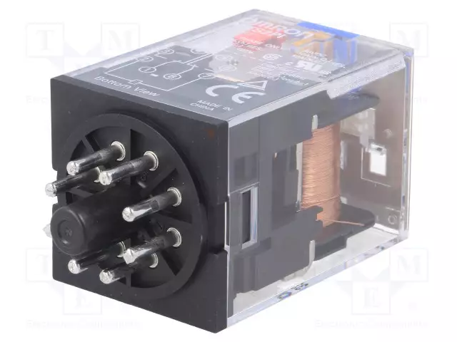 RELE - DPDT - UKELAN: 24VDC - 10A/250VAC - ALUSLEVY - Teollisuusreleet - MKS2PI-24DC - 1