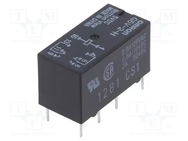 RELE - DPDT - UKELAN: 5VDC - IKOSKETINTEN MAX: 2A - Pienoisreleet - G5V-2-H-5DC - 1