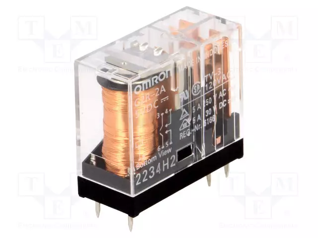 RELE - DPST-NO - UKELAN: 5VDC - 5A/250VAC - G2R - Pienoisreleet - G2R-2A-5DC - 1