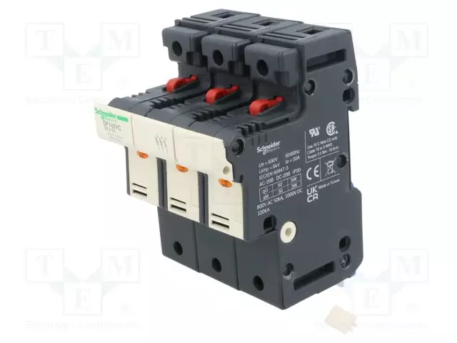 VAROKEPESÄ - 14X51MM - DIN-KISKOLLE - 50A - 690V - NAVAT: 3 - Sulakepitimet - DF143VC - 1