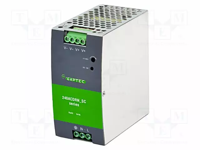 VIRTALÄHDE: IMPULSSI - AC/DC,DIN-KISKOLLE - 240W - 24VDC - 10A - OUT: 1 - DIN-kisko virtalähteet - 240ACDRN-24SC - 1
