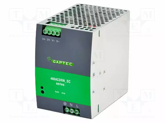 VIRTALÄHDE: IMPULSSI - AC/DC,DIN-KISKOLLE - 480W - 48VDC - 10A - OUT: 1 - DIN-kisko virtalähteet - 480ACDRN-48SC - 1