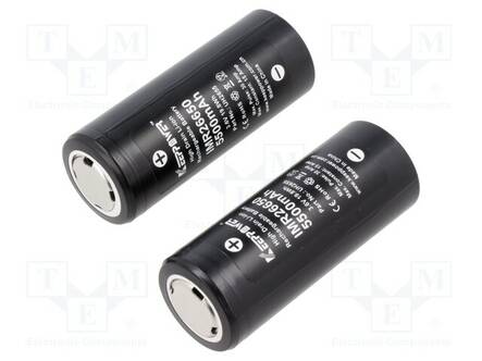 AKKU: LI-ION - 26650 - 3,6V - 5500MAH - Ø26,5X67MM - 15A - 2KPL - Akut - KP-IMR26650-HD - 1