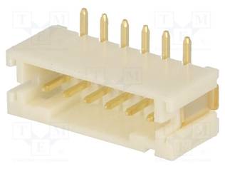 LIITIN: JOHTO-LEVY - PISTORASIA - UROS - PIN: 6 - PYSTYSUORA - SMT - 2MM - Signaaliliittimet rasteri 2,00mm - NXW-06SMD - 1