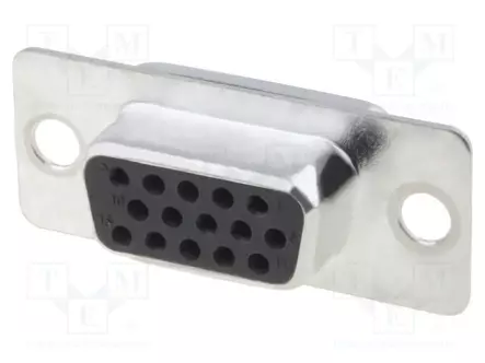 D-SUB LIITIN HD - PIN: 15 - PISTOKE - NAARAS - JOHTOON - SUORA - 5A - 250V - D liittimet - HDT15-SD - 1