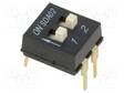 DIP-KYTKIN - NAPOJEN MÄÄRÄ: 2 - ON-OFF - 0,025A/24VDC - AS: 2 - DIP kytkimet - SDA02H1BD - 1