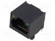LIITIN: RJ45 - PISTORASIA - PIN: 8 - LED DIODIN KANSSA - 8P8C - THT - RJ liittimet - MTJ-88ARX1-LD - 1