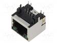 LIITIN: RJ45 - PISTORASIA - PIN: 8 - SUOJATTU,LED DIODIN KANSSA - 8P8C - RJ liittimet - MTJ-88ARX1-FSM-LD - 1