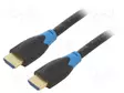 KAAPELI - HDMI-PISTOKE,MOLEMMIN PUOLIN - PVC - HDMI 2.0 - 0,5M - MUSTA - HDMI, DVI, DisplayPort johdot - AAGBD - 1