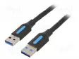 KAAPELI - USB 3.0 - USB A PISTOKE,MOLEMMIN PUOLIN - NIKKELÖITY - USB kaapelit ja adapterit - CONBD - 1
