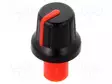 NUPPI - ILMAISINTEN KANSSA - ABS - ØAKSELIN: 6MM - Ø15,8X13,8MM - MUSTA - Potentiometrien nupit - GMN-4P1.5-RD - 1