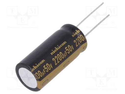 ELEKTROLYYTTIKONDENSAATTORI - THT - 2200UF - 50VDC - Bipolaarikondensaattorit - UKW1H222MHD - 1