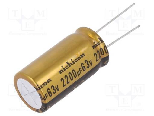 ELEKTROLYYTTIKONDENSAATTORI - THT - 2200UF - 63VDC - Bipolaarikondensaattorit - UFW1J222MHD - 1