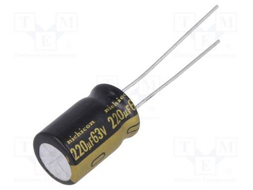 ELEKTROLYYTTIKONDENSAATTORI - THT - 220UF - 63VDC - Bipolaarikondensaattorit - UKW1J221MPD - 1
