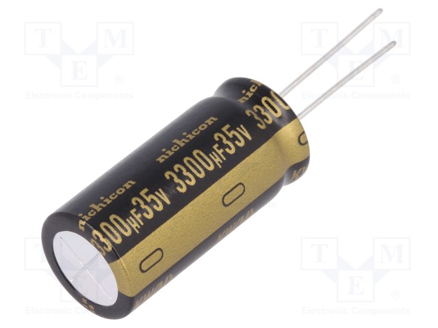 ELEKTROLYYTTIKONDENSAATTORI - THT - 3300UF - 35VDC - Bipolaarikondensaattorit - UKW1V332MHD - 1