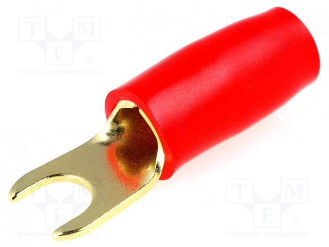 HAARUKKALIITIN-ERISTETTY - PUNAINEN - KULLATTU - 10MM2 - M4 - Autokaiuttimet ja soviterenkaat - KON1050-RD - 1