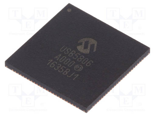 IC: HUB OHJAIN - I2C,SPI,USB 2.0,USB 3.1 - SUPERSPEED - VQFN100 - Mikropiirit - USB liitäntä - USB5806C-IKD - 1