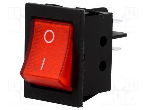 KEINUKYTKIN - DPST - AS: 2 - ON-OFF - 15A/250VAC - PUNAINEN - EI OLEOHM - Keinukytkimet - RS2013C3RD - 1