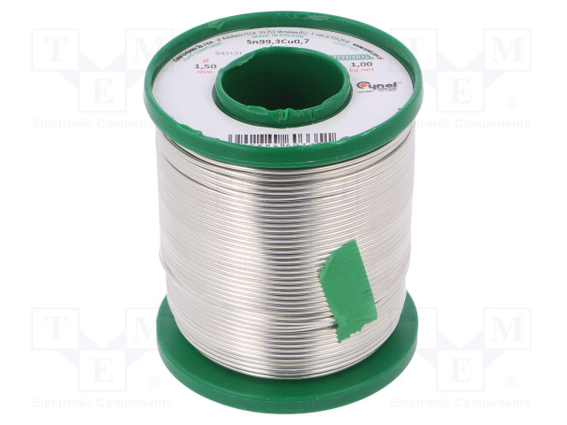 LYIJYTÖN TINA - SN99,3CU0,7 - 1,5MM - 1000G - KELA - 227°C - Juotostinat ja muut juotosaineet - SN99C-151SOLID - 1