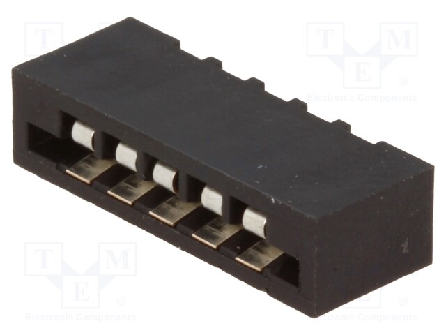 LIITIN: FFC/FPC - SUORA - PIN: 5 - NON-ZIF - THT - TINATTUOHM - 2,54MM - FFC/FPC liittimet rasteri 2,54mm - DS1020-05ST1D - 1