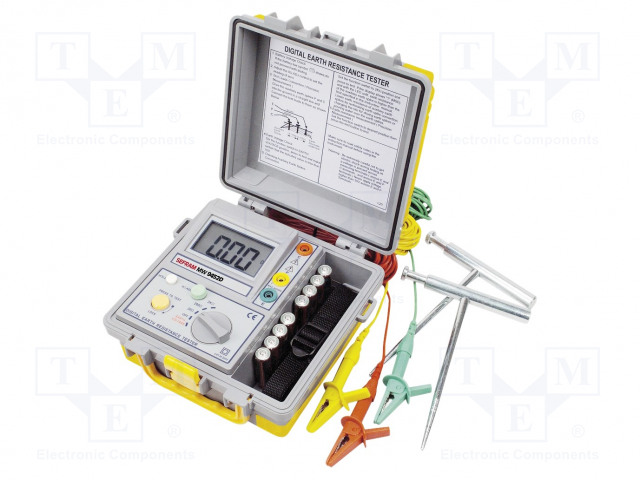 MITTARI: MAADOITUSRESISTANSSI - LCD - (2000) - 0÷20OHM,200OHM,2KOHM - Sähköverkostojen testerit ja mittarit - MW9452D - 1