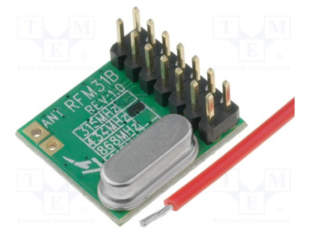 MODUULI: RF - FM-VASTAANOTIN - FSK - 433,92MHZ - SPI - -121DBM - THT - RF moduulit - RFM31-433-D - 1