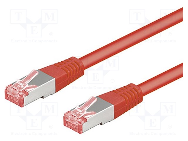 PATCH KAAPELI - S/FTP - CAT: 6A - RJ45-PISTOKE,MOLEMMIN PUOLIN - LANKA - RJ45 Ethernet kaapelit - SFTP6A-CU-050RD - 1